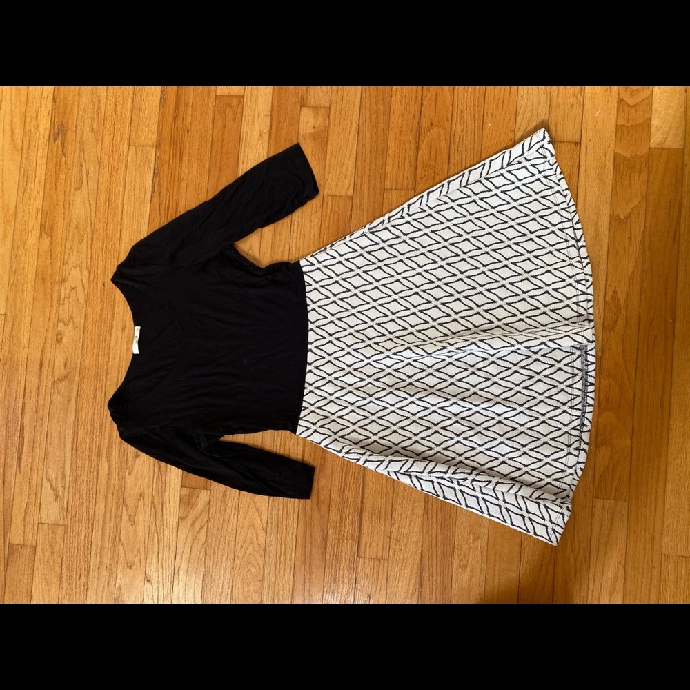 Le Lis Women’s A line Dress Size M Black White